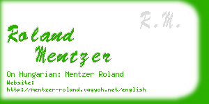 roland mentzer business card